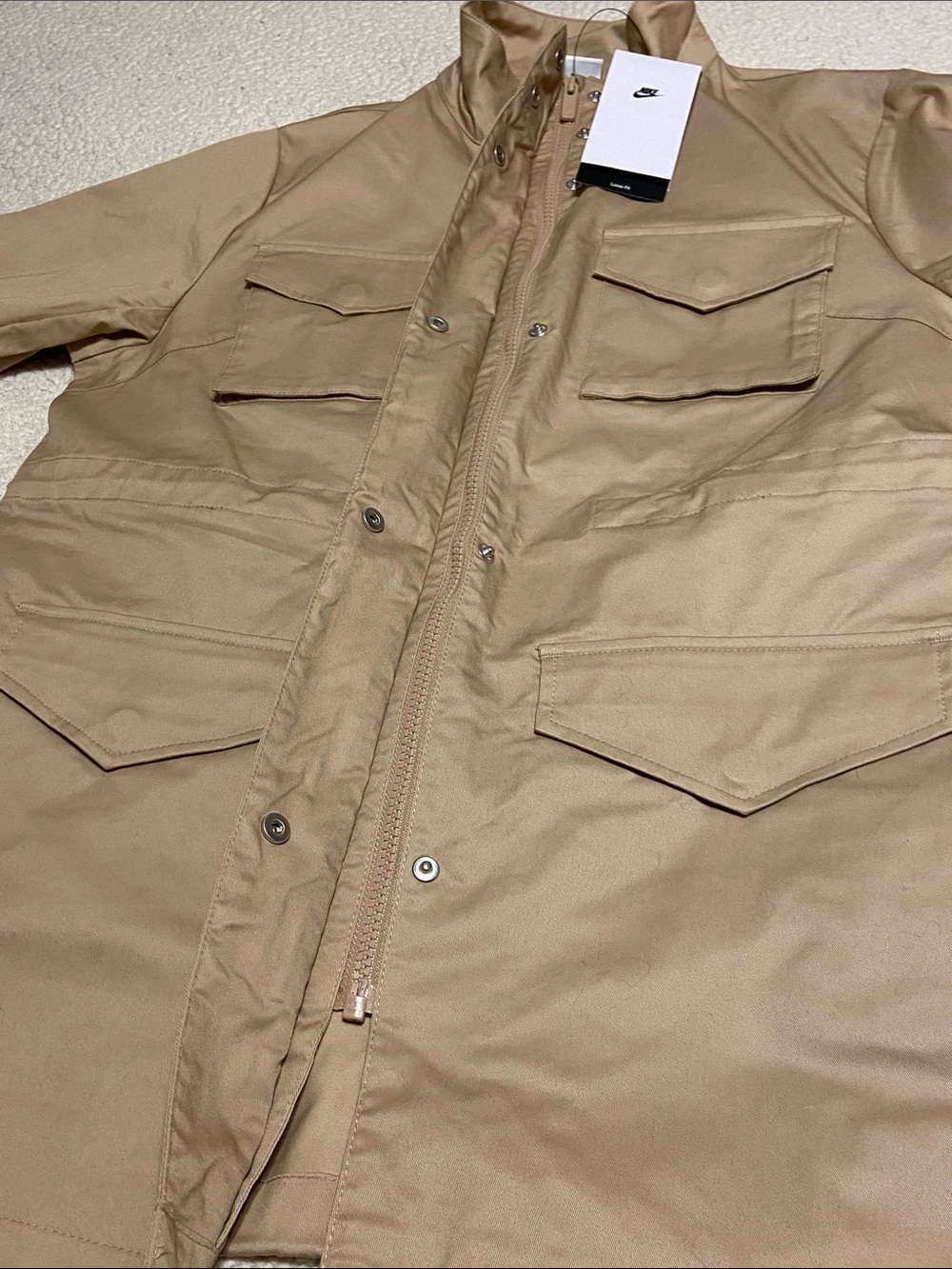 Nike Women's Sportswear M65 Ess Tan Jacket Parka NWTS Size Medium - Picture 10 of 13
